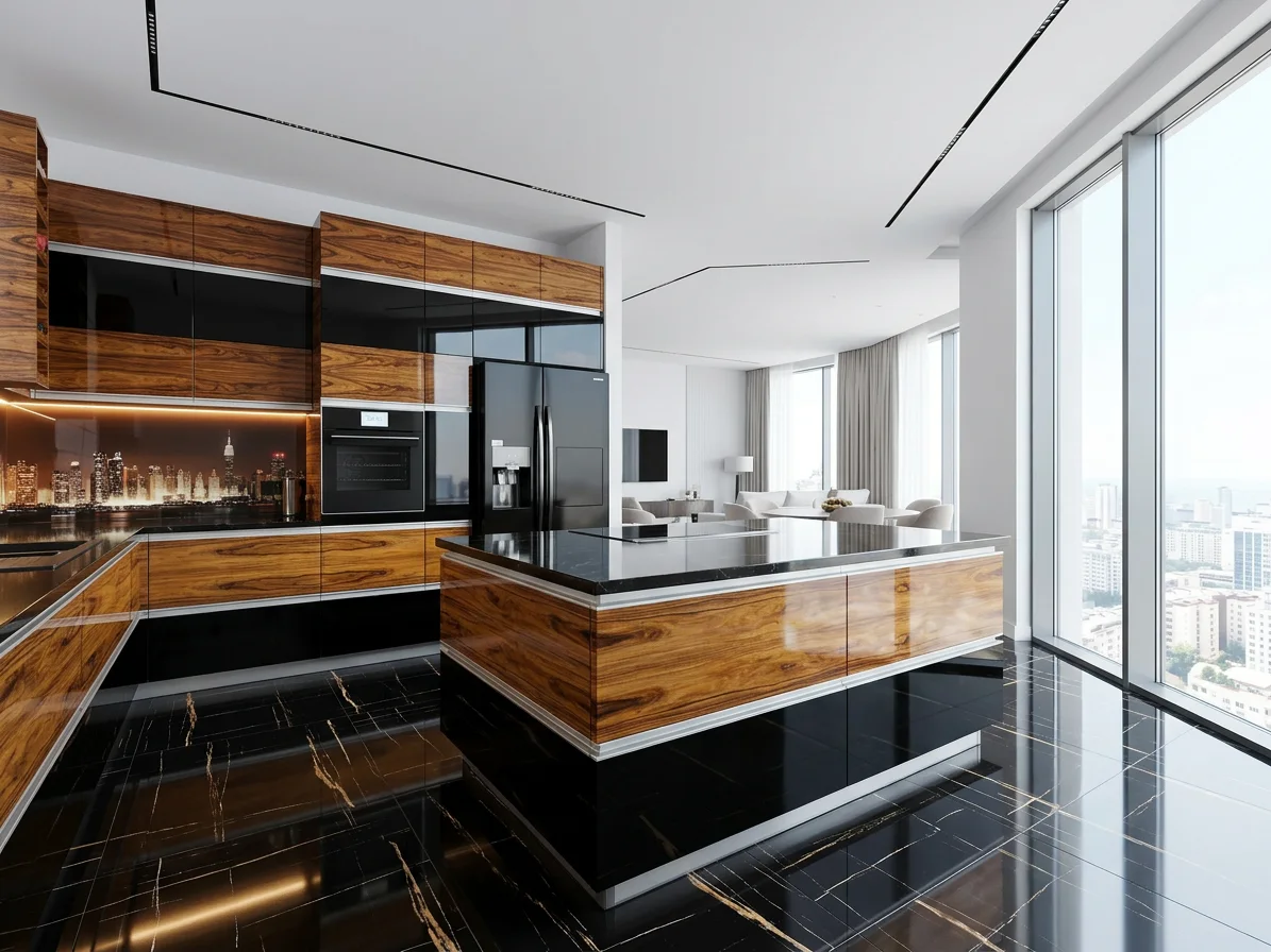 Kuchnia z wyspą Luxury Gloss and Wood